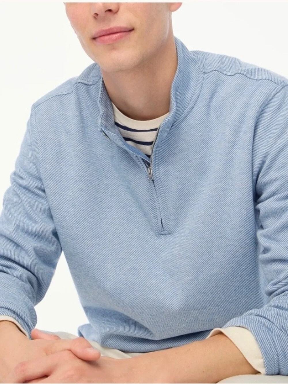 NWT J. Crew Factory Double-knit Quarter-zip in Blue Size M